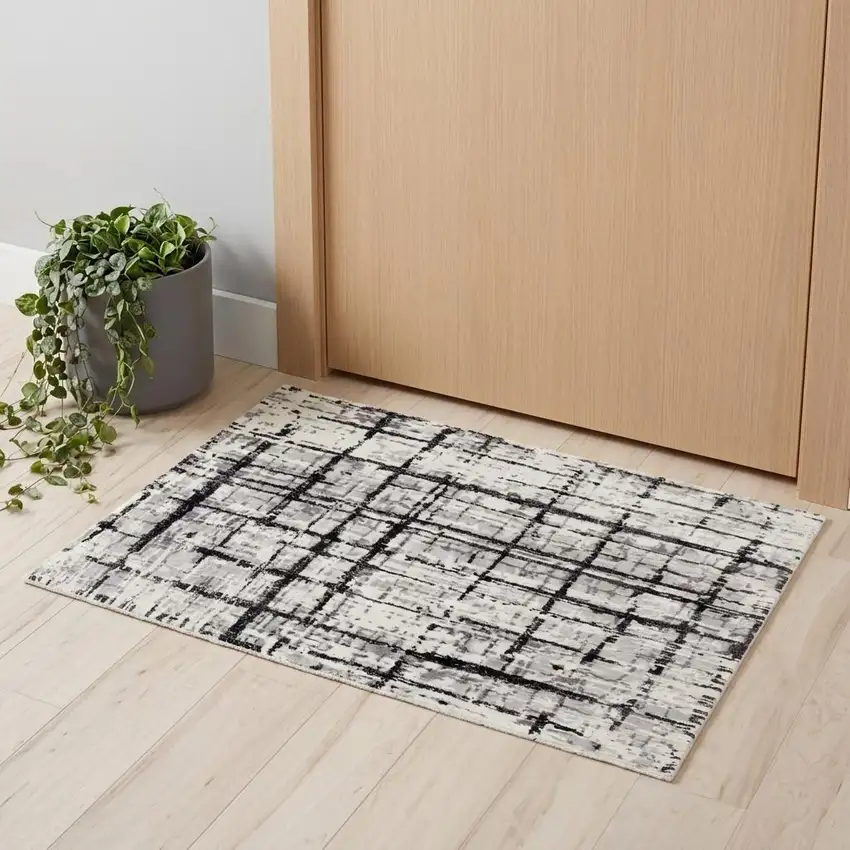 Black Ivory And Natural New Zealand Lambs Wool Abstract Hand Carved Handmade Area Rug Photo 1