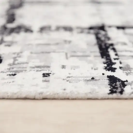 Black Ivory And Natural New Zealand Lambs Wool Abstract Hand Carved Handmade Area Rug Photo 6