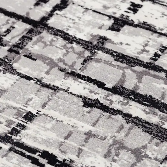 Black Ivory And Natural New Zealand Lambs Wool Abstract Hand Carved Handmade Area Rug Photo 2