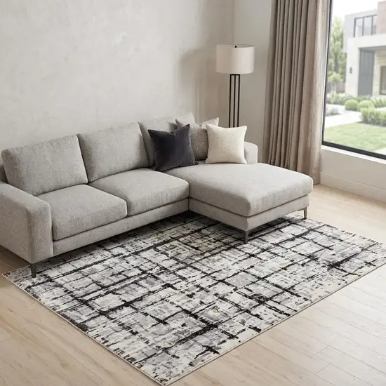 Black Ivory And Natural New Zealand Lambs Wool Abstract Hand Carved Handmade Area Rug Photo 1