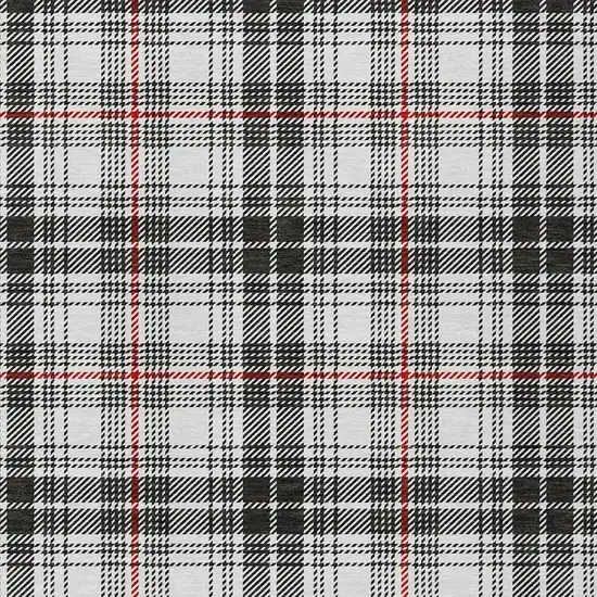 Black Ivory And Red Plaid Washable Indoor Outdoor Area Rug Photo 5
