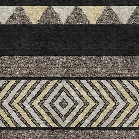 Black Ivory And Wheat Southwestern Washable Area Rug With UV Protection Photo 2