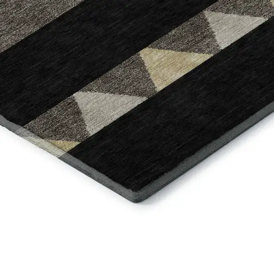 Black Ivory And Wheat Southwestern Washable Area Rug With UV Protection Photo 6