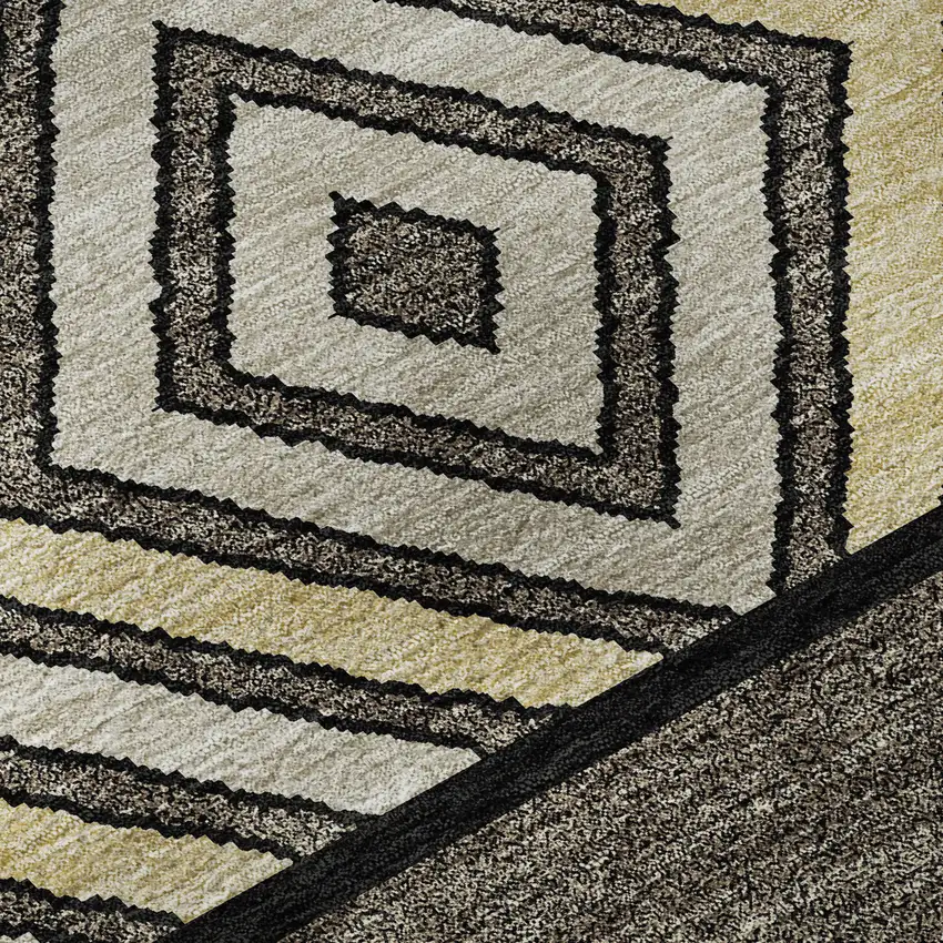 Black Ivory And Wheat Southwestern Washable Area Rug With UV Protection Photo 8