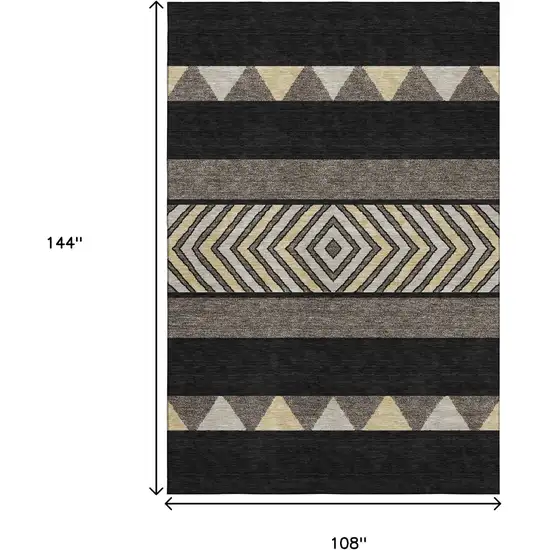 Black Ivory And Wheat Southwestern Washable Area Rug With UV Protection Photo 9