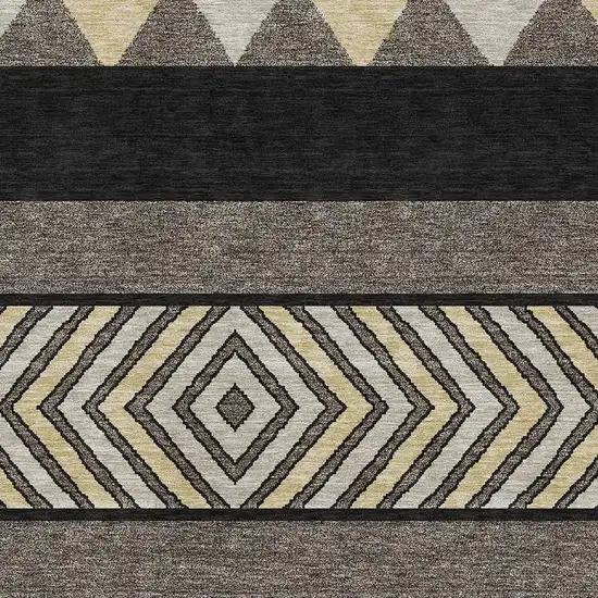 Black Ivory And Wheat Southwestern Washable Area Rug With UV Protection Photo 2