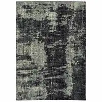 Photo of Black Ivory Machine Woven Abstract Indoor Area Rug