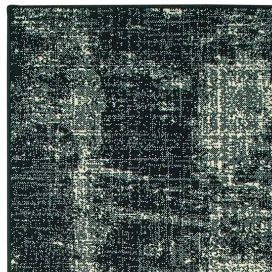 Black Ivory Machine Woven Abstract Indoor Runner Rug Photo 3