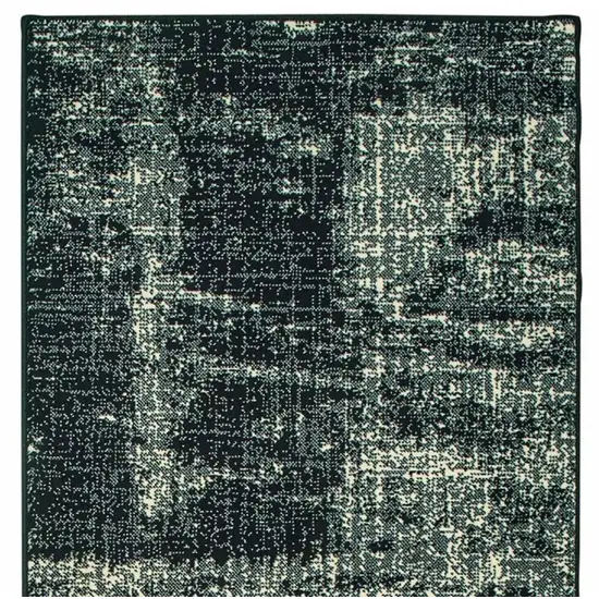 Black Ivory Machine Woven Abstract Indoor Runner Rug Photo 4