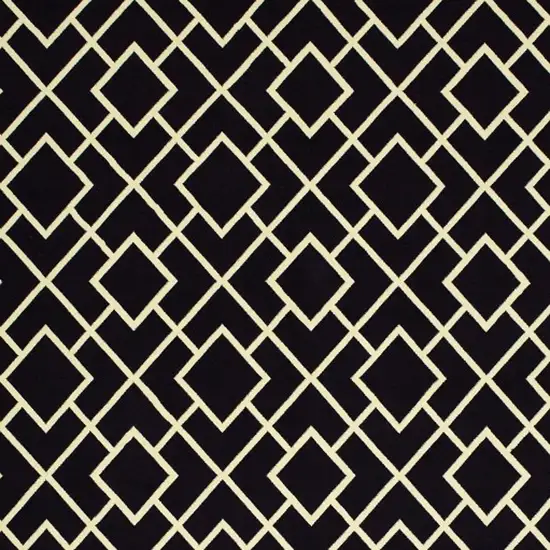 Black Ivory Machine Woven Geometric Diamonds Indoor Area Rug Photo 4