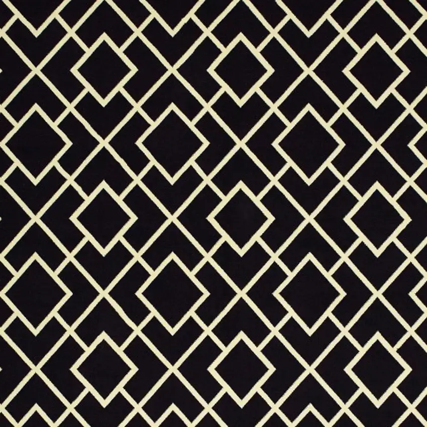 Black Ivory Machine Woven Geometric Diamonds Indoor Area Rug Photo 4