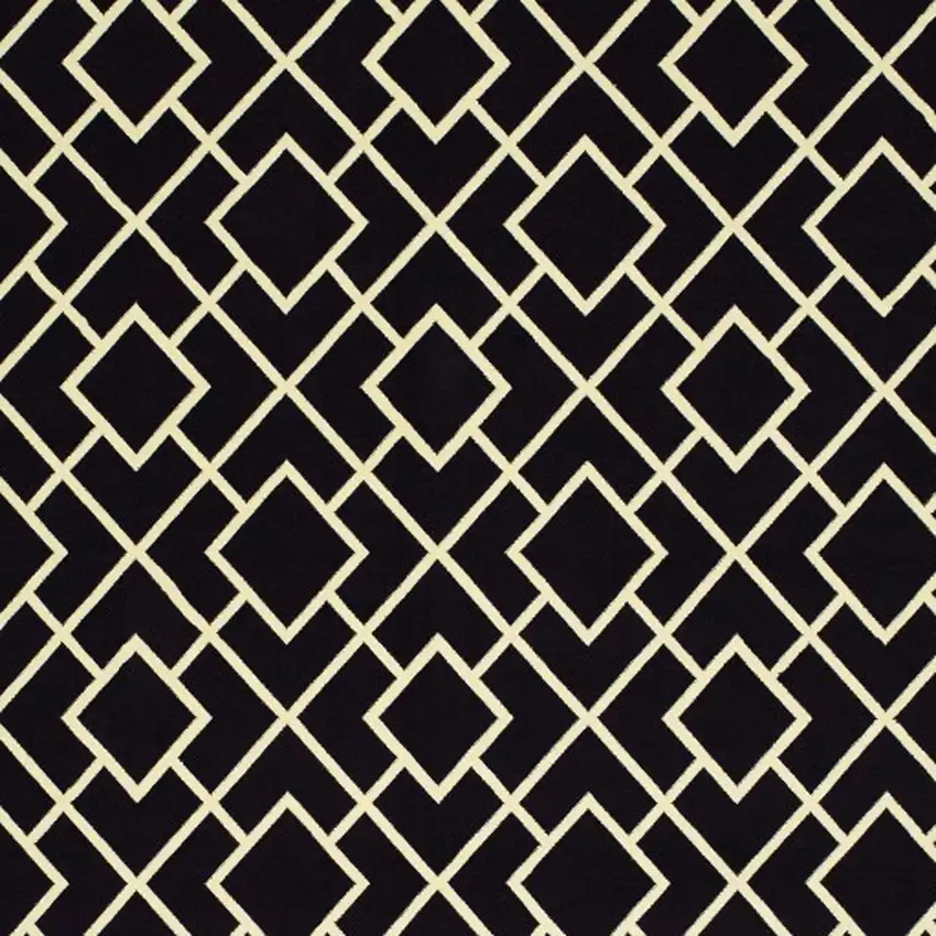 Black Ivory Machine Woven Geometric Diamonds Indoor Area Rug Photo 4