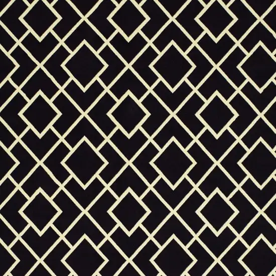 Black Ivory Machine Woven Geometric Diamonds Indoor Area Rug Photo 4