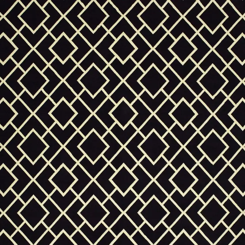 Black Ivory Machine Woven Geometric Diamonds Indoor Area Rug Photo 5