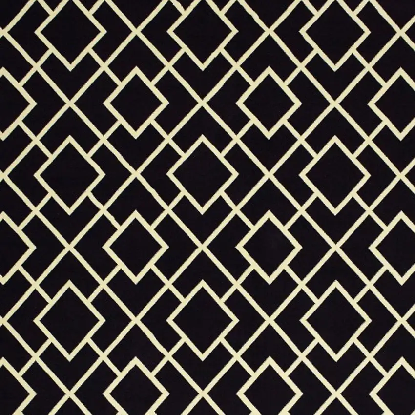 Black Ivory Machine Woven Geometric Diamonds Indoor Area Rug Photo 4