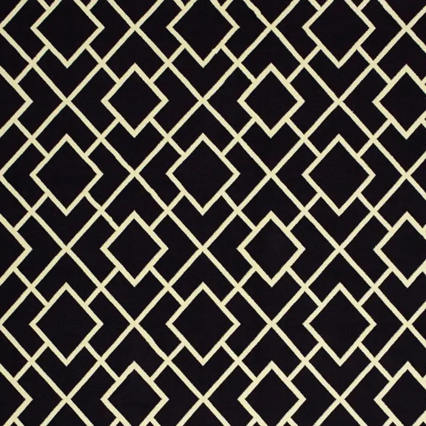Black Ivory Machine Woven Geometric Diamonds Indoor Area Rug Photo 4