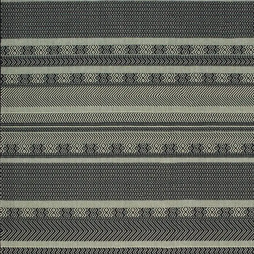 Black Ivory Machine Woven Geometric Indoor Area Rug Photo 4