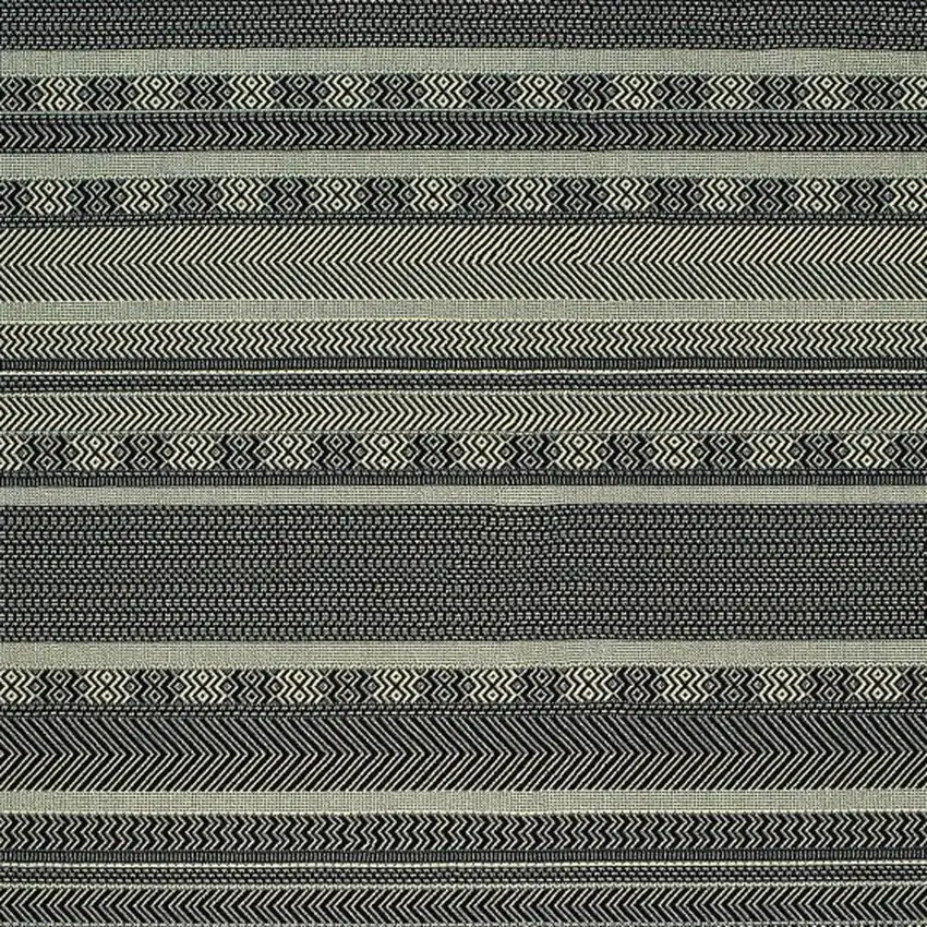 Black Ivory Machine Woven Geometric Indoor Area Rug Photo 4