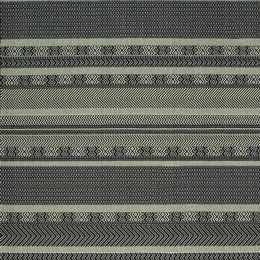 Black Ivory Machine Woven Geometric Indoor Area Rug Photo 4