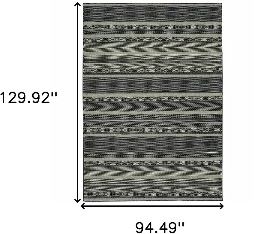 Black Ivory Machine Woven Geometric Indoor Area Rug Photo 6