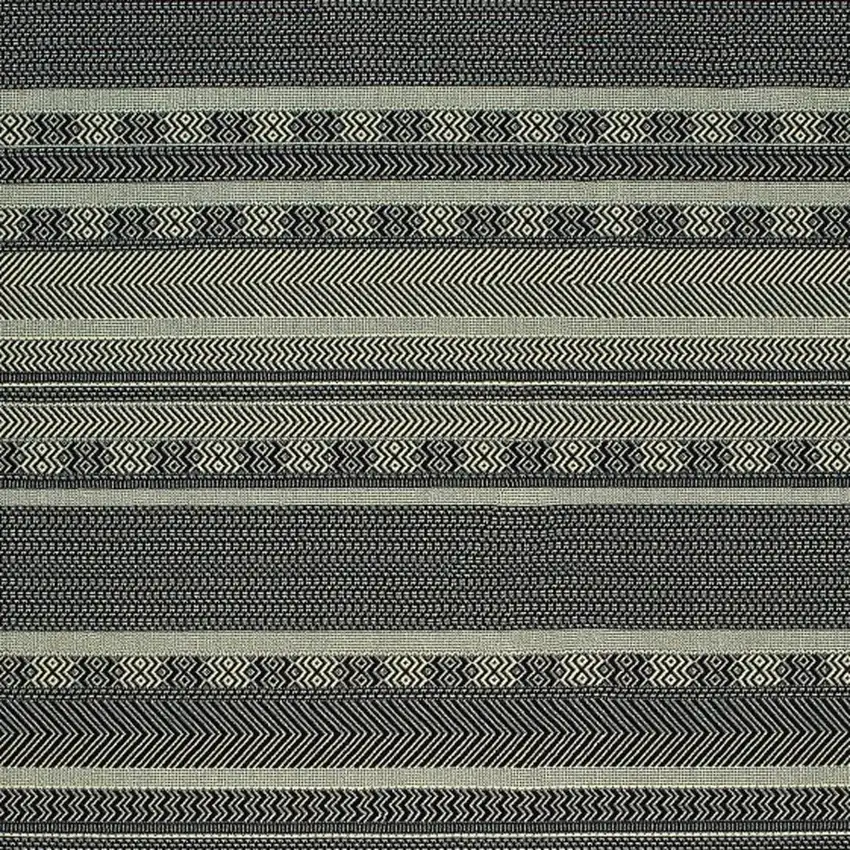 Black Ivory Machine Woven Geometric Indoor Area Rug Photo 4