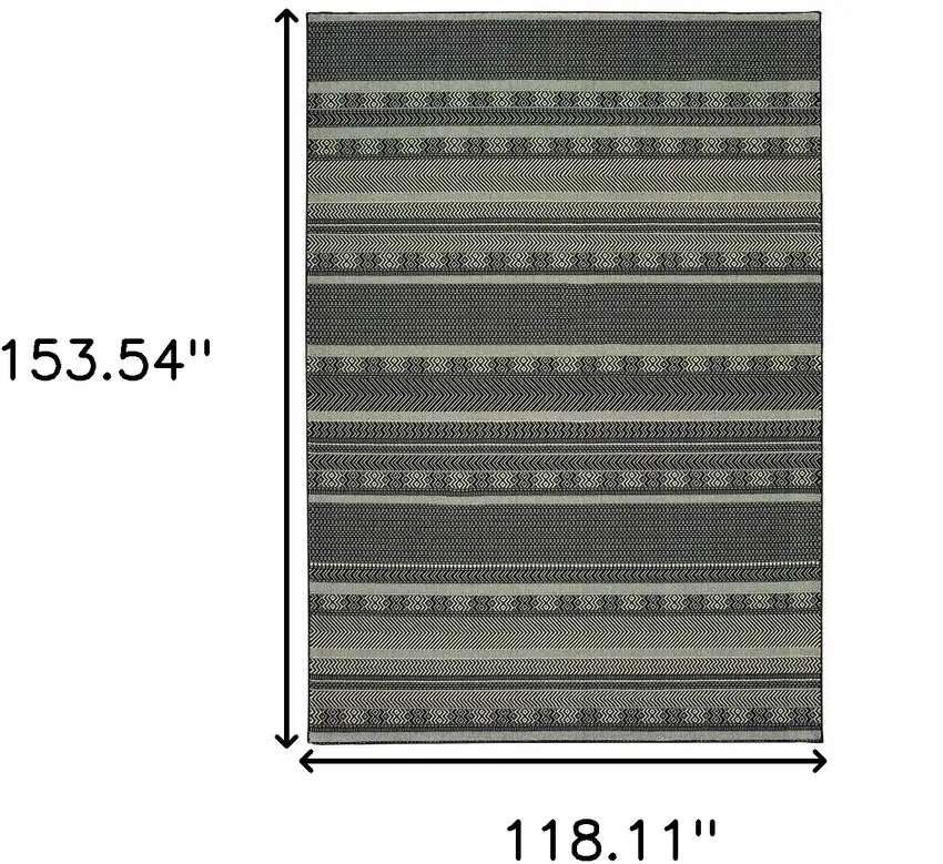 Black Ivory Machine Woven Geometric Indoor Area Rug Photo 6