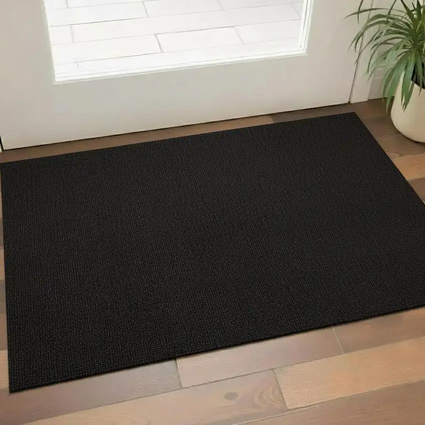Black Jute Handmade Area Rug Photo 2