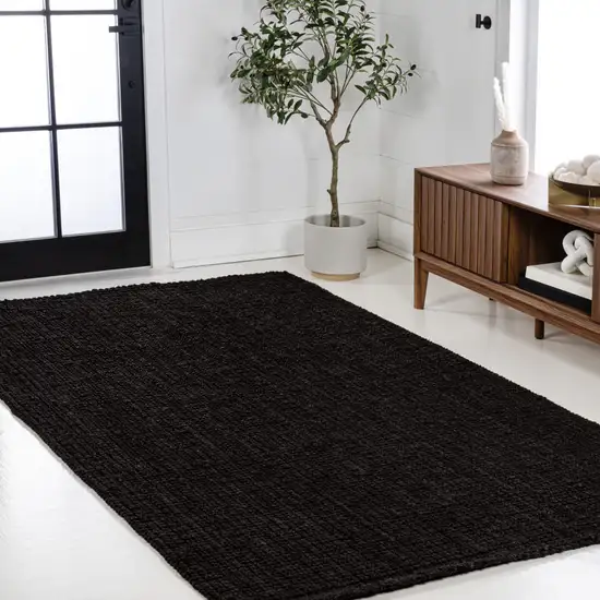 Black Jute Handmade Area Rug Photo 6