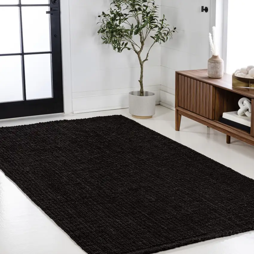 Black Jute Handmade Area Rug Photo 6