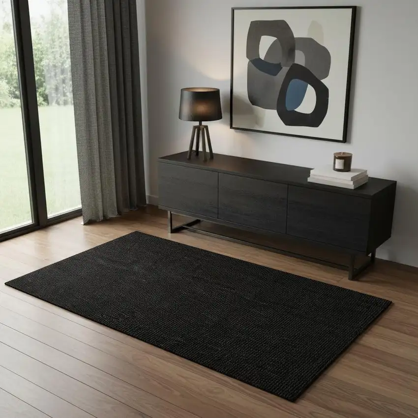 Black Jute Handmade Area Rug Photo 1