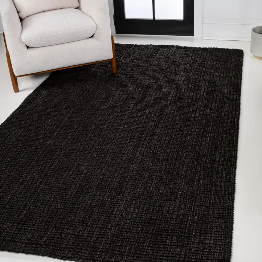 Black Jute Handmade Area Rug Photo 5