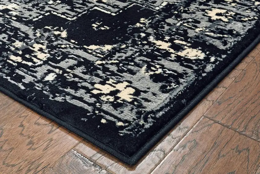 Black Medallion Oriental Area Rug Photo 6