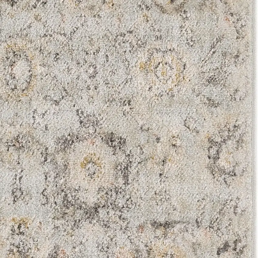 Black Mint Green And Ivory Floral Distressed Area Rug Photo 5