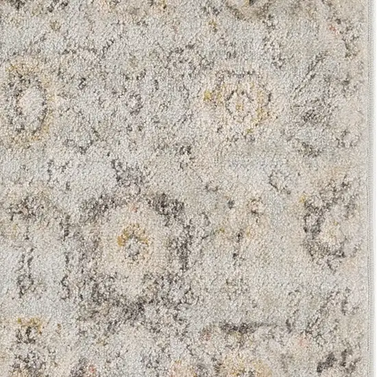 Black Mint Green And Ivory Floral Distressed Area Rug Photo 5