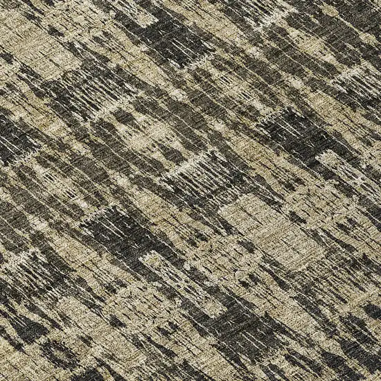 Black Taupe And Beige Moroccan Washable Indoor Outdoor Area Rug Photo 6
