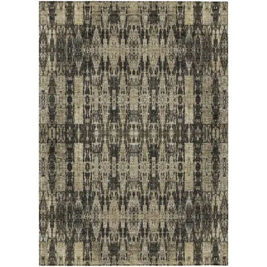 Black Moroccan Washable Non Skid Indoor Outdoor Area Rug Photo 2
