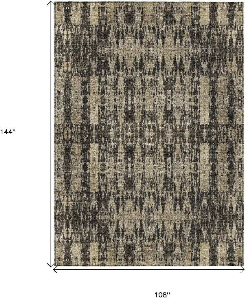 Black Moroccan Washable Non Skid Indoor Outdoor Area Rug Photo 3