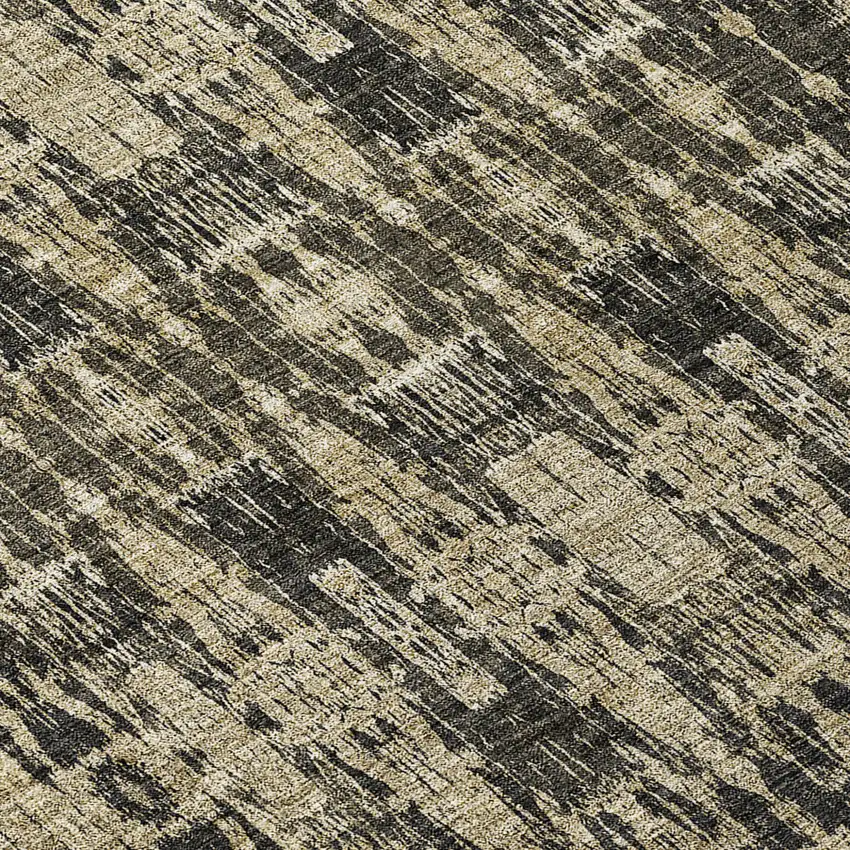 Black Taupe And Beige Moroccan Washable Indoor Outdoor Area Rug Photo 8