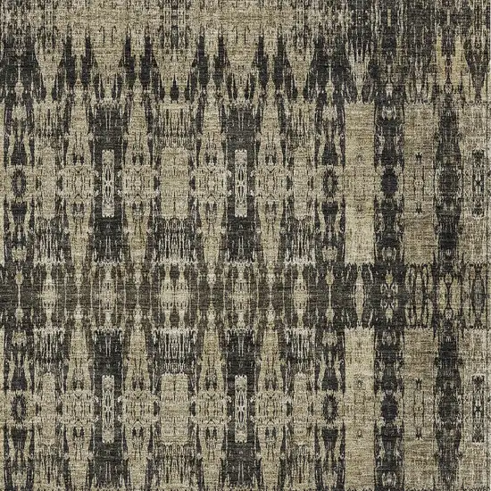 Black Taupe And Beige Moroccan Washable Indoor Outdoor Area Rug Photo 7