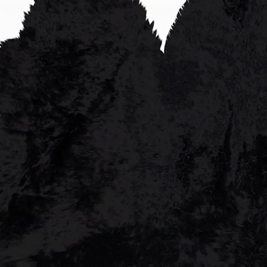 Black Natural Sheepskin Area Rug Photo 4