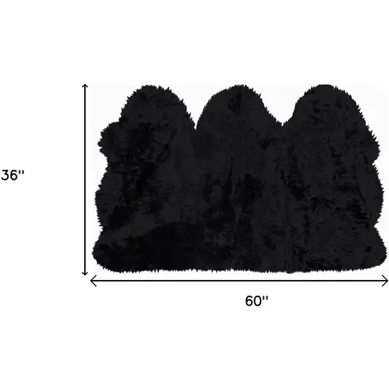 Black Natural Sheepskin Area Rug Photo 6