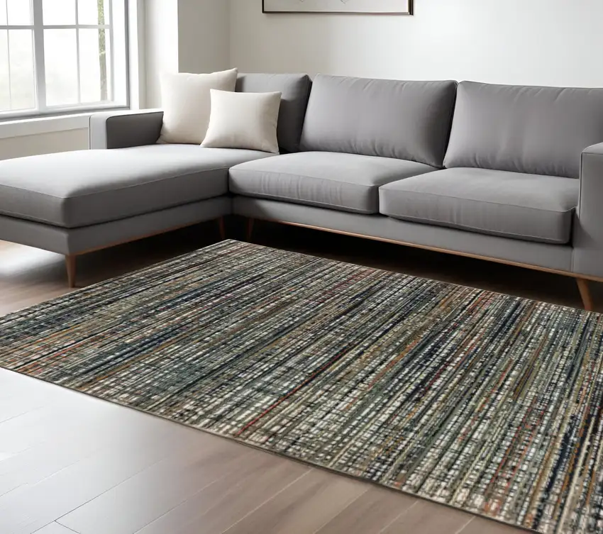 Black Navy Gold Ivory And Blush Abstract Power Loom Stain Resistant Area Rug Photo 1