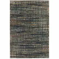 Photo of Black Navy Gold Ivory And Blush Abstract Power Loom Stain Resistant Area Rug