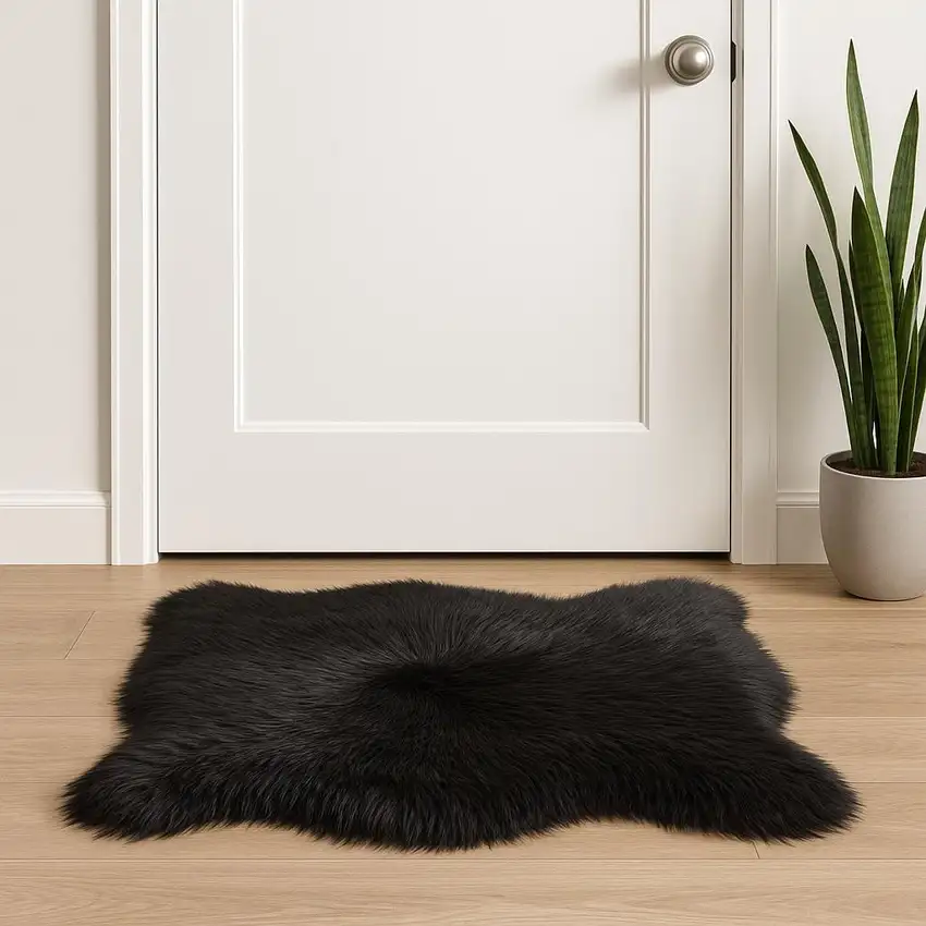 Black Shag Area Rug Photo 2