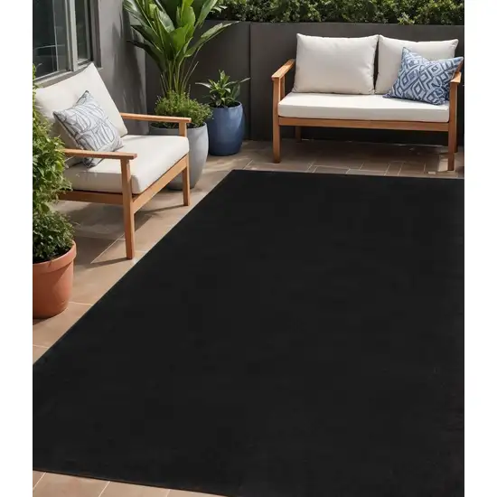 Black Stain Resistant Indoor Outdoor Area Rug Photo 1