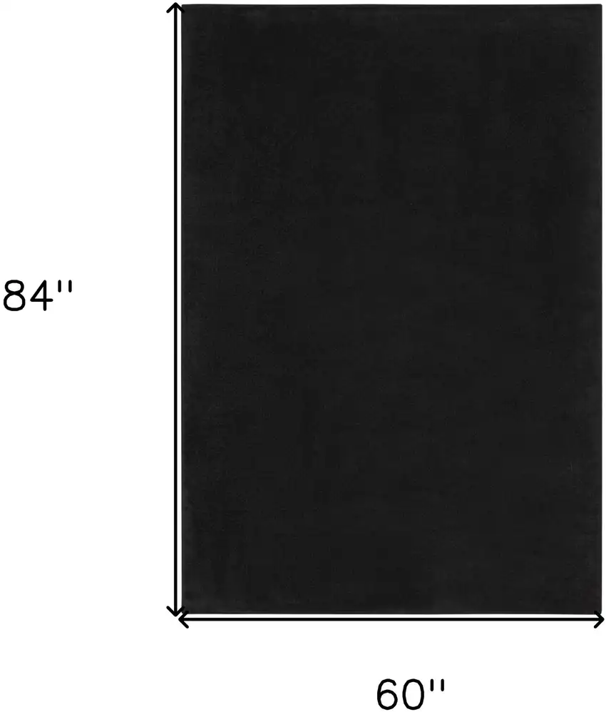 Black Stain Resistant Indoor Outdoor Area Rug Photo 3