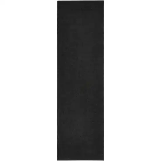 8' Black Indoor Outdoor Runner Rug Photo 1