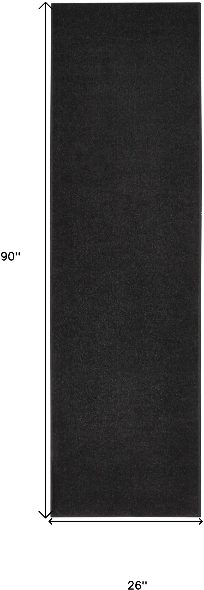 Black Non Skid Indoor Outdoor Runner Rug Photo 5