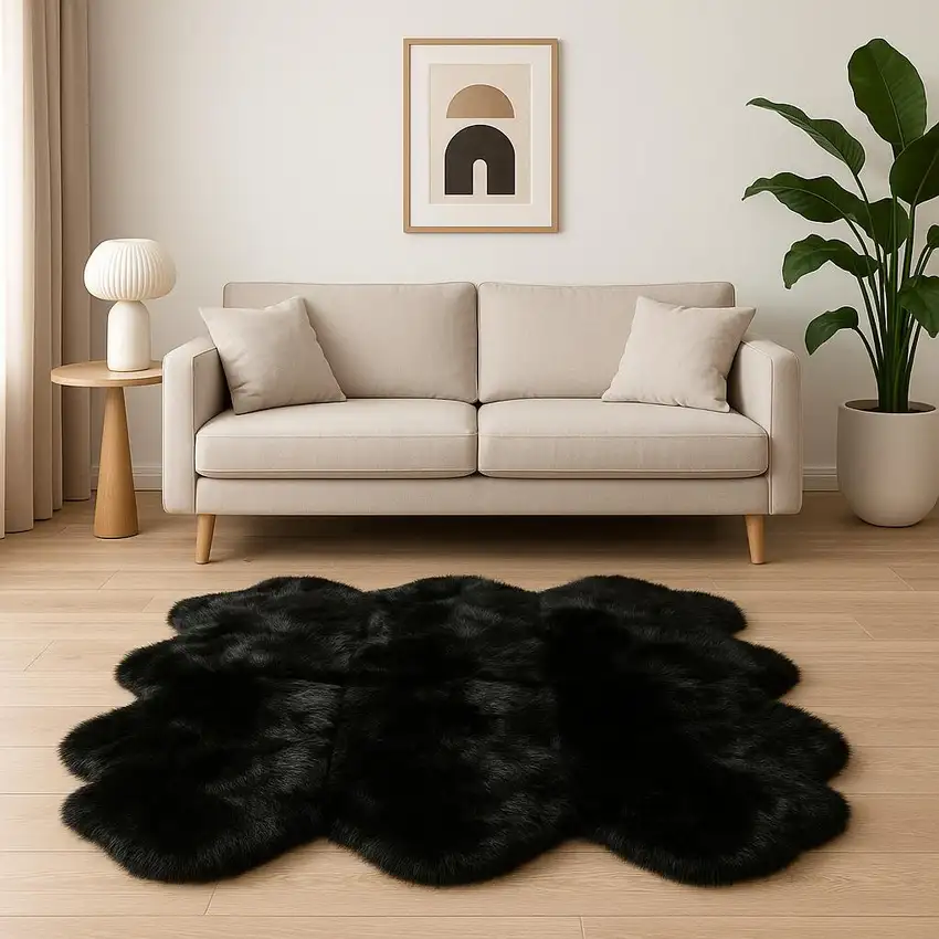 Black Animal Print Area Rug Photo 1