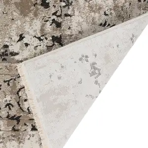 Photo of Black Oriental Area Rug With Fringe